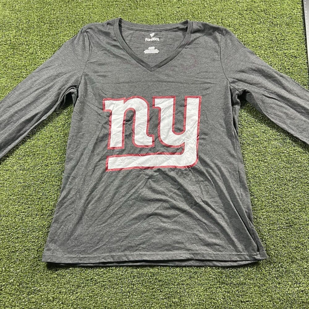 NFL Giants Fanatics Shirt Women’s M Gray Short Sleeve NWOT